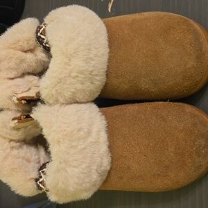 Bundle 2  Pairs  UGG Tan Kids' Boots with Cream Fur